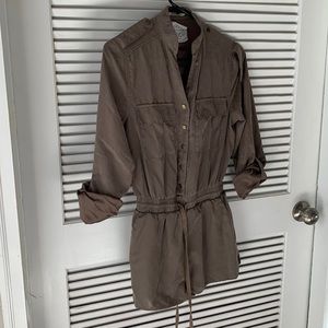 Army green romper.
